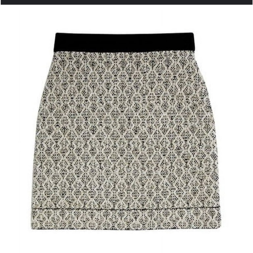 Sandro ivory black Jazz metallic jacquard knit mini skirt size 3/L - Picture 2 of 10